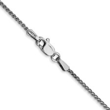 1.25mm 14K White Gold Round Wheat Chain Necklace 14" - 30" Lobster Clasp