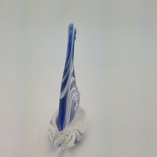 Murano Italy Art Glass Hand Blown Sailboat Boat Statue Paperweight Signed P - Picture 2 of 7