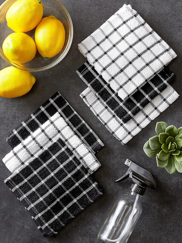 Basic Terry Collection Fensterscheiben-Geschirrtuch-Set, 12 x 12, schwarz, 6-teilig - Bild 7 von 12