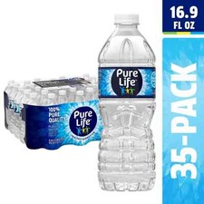 Pure Life Purified Water, 16.9 Fl Oz / 500 mL, Plastic Bottled Water 35 Pack 
