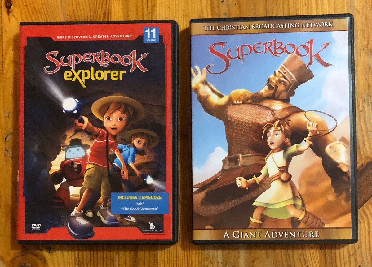 Lot of 2 Superbook DVDs A Giant Adventure and Explorer (Job/The