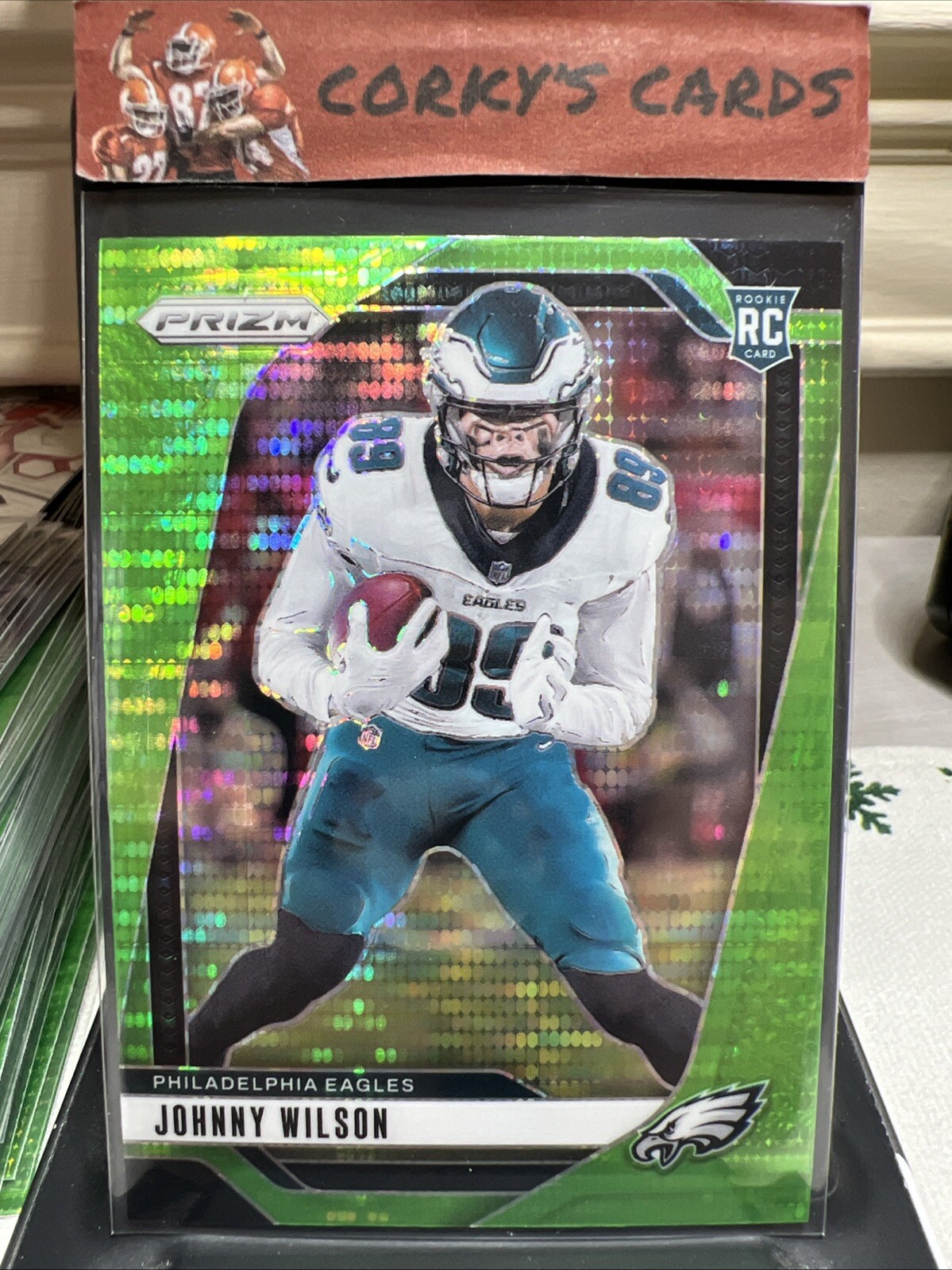 2024 Prizm Green Pulsar Prizm Johnny Wilson Rookie RC #355 - Eagles