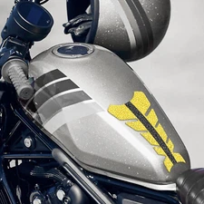 MC Motoparts Yellow Road Fish Bone Gas Tank Pad Cover Protector Removable