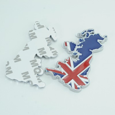 ENGLAND ALUMINIUM METAL Sticker Car Badge Adhesive Flag Uk Stock London