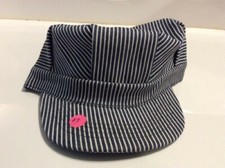 TRAIN ENGINEER'S CAP  CHILD SIZE  SMALL Blue and White Striped 