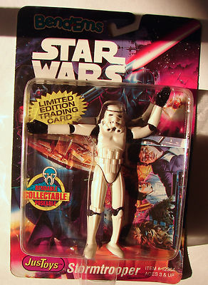 Star Wars Just Toys Bendems Figure STORMTROOPER w Topps galaxy 