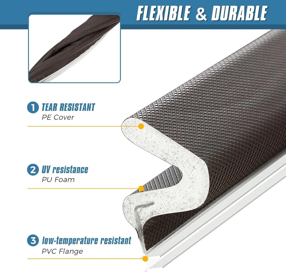 Sello de puerta para desmontar la intemperie en forma de V Q espuma tira insonorizada 39 pies Foto 2 de 4