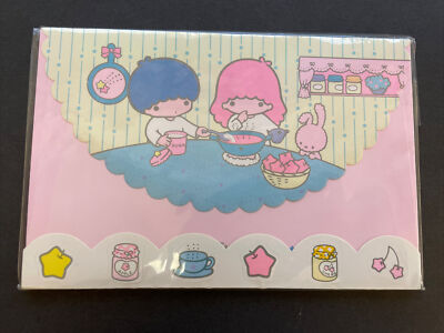 Vintage Sanrio Little Twin Stars 1976 6 Envelopes Stickers Stationery Rare New