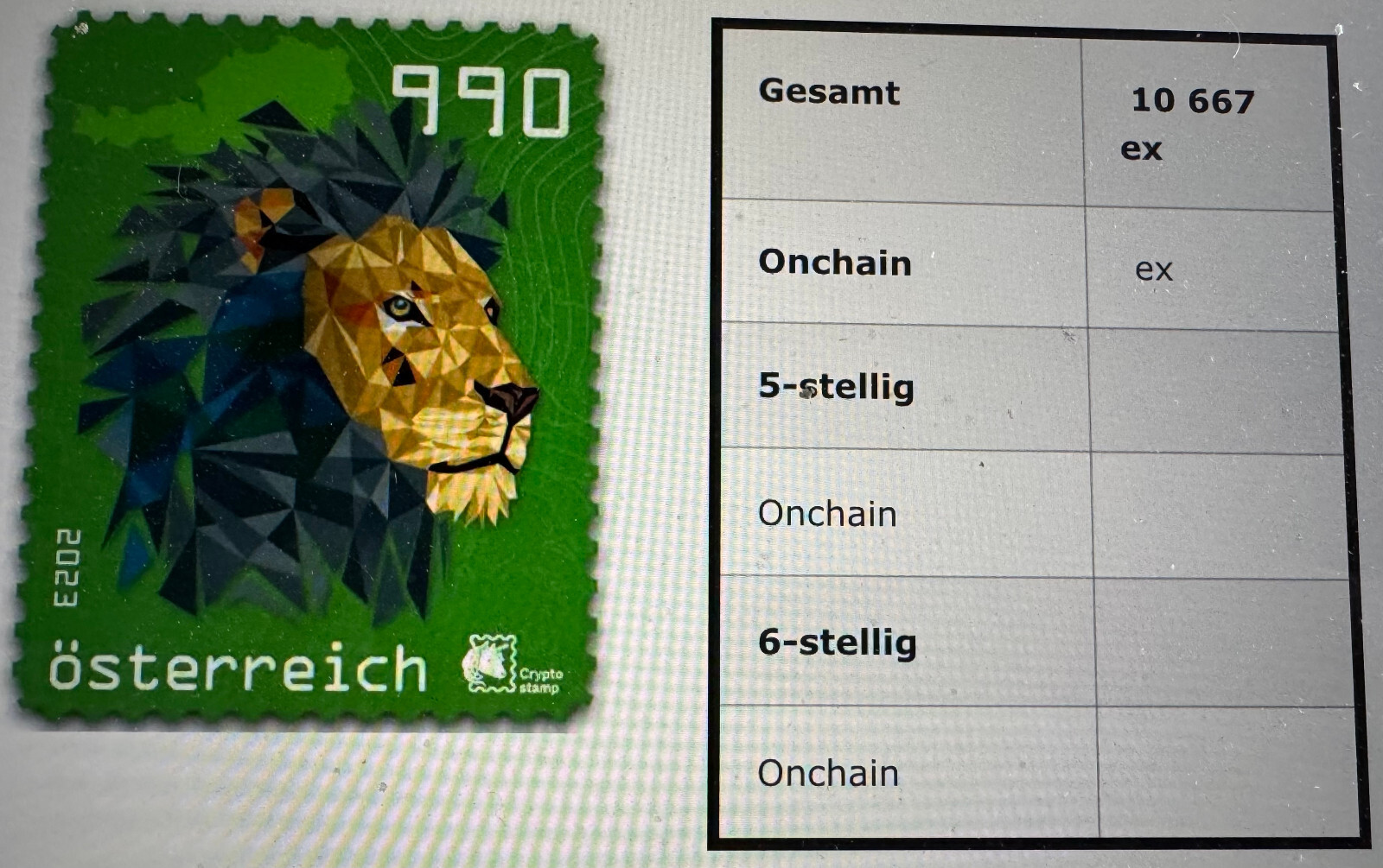 T) Österreich Austria 2023 Löwe AT schwarz + grün postfrisch Posten von 10  Stk.