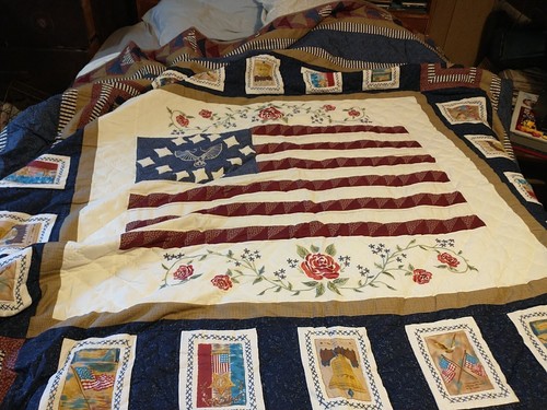 JCPenney's Home Collection Quilt W/Shams 88 x 99 Freedom, Flag Patriotic New - Picture 11 of 11