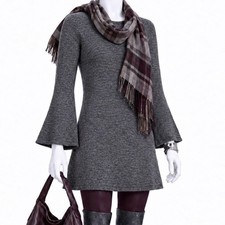 BANANA REPUBLIC Ultra Soft Wool Blend Bell Sleeve Mini Cozy Sweater Dress | S/P