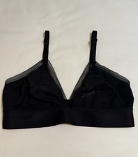 Soma Lace Triangle Soft Bra Black Bralette Size Large