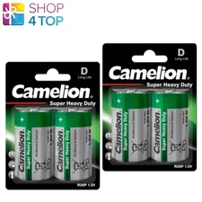 4 CAMELION D BATTERIES R20P LONG LIFE SUPER HEAVY DUTY 1.5V UM1 5600mAh 2BL NEW