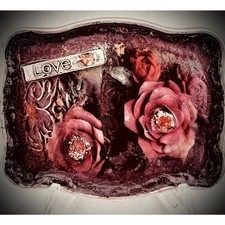 Rose Collage Belt Buckle   Resin-Coated Floral Art, Love Charm