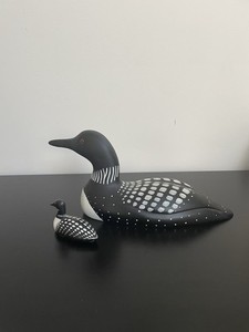 Beautiful Decorative Loon Decoy Figurines, Hand-carved, Hand Painted, Signed