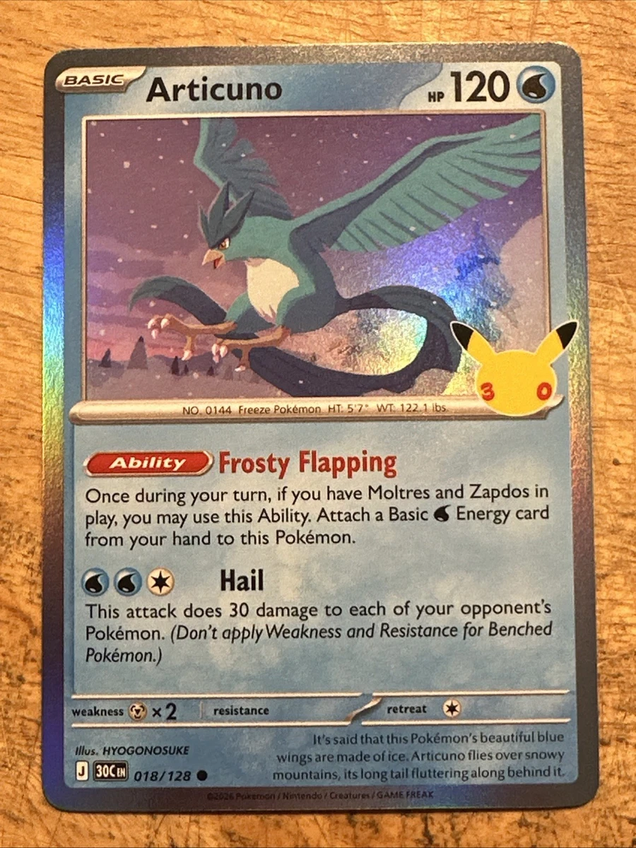 Articuno 018/128 Holo 30C EN 30th Anniversary NM/M Pokemon Card
