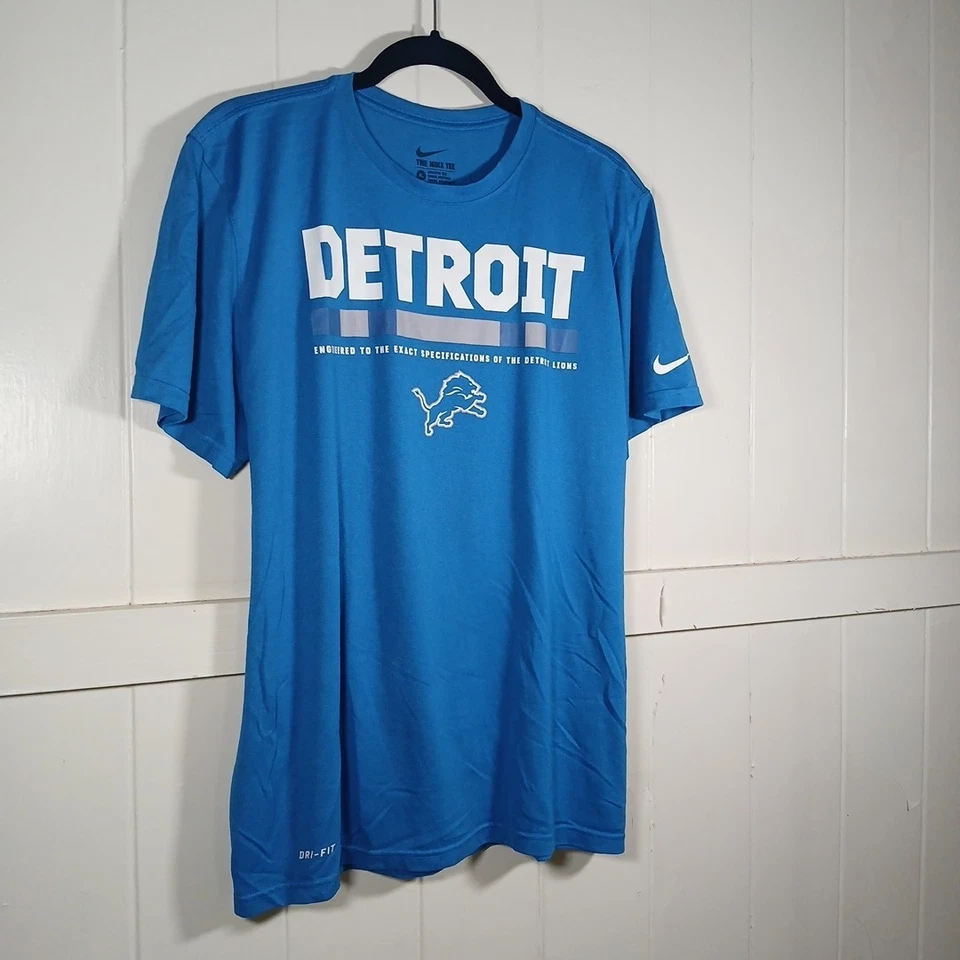 Мужская футболка Nike Detroit Lions синее оборудование NFL XL Dri-Fit синий спортивный покрой - Изображение 4 из 4