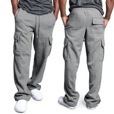 Men's Pants Cargo Sweatpants Pro Club Trousers Tracksuit Bottoms Jogging Sport  
