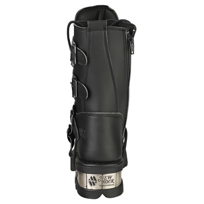 New Rock Metallic Unisex Platform Boots in Black | eBay