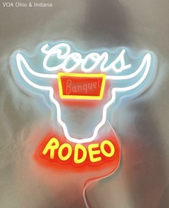 Coors Banquet Rodeo LED Neon Sign USB Powered Bull Head Bar Light 13 Inch