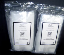 TWO Chef Preserve Vacuum Sealer Bags 10 Size Medium 10x11 NOS
