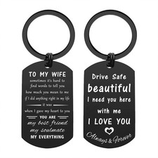 To My Girlfriend Keychain - I Love You Gifts for Her Drive Safe Girlfriend