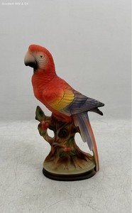Wales Ceramic Parrot Figurine Hand Painted 10 Inch Vintage Japan 1983 Bird