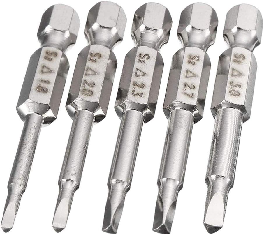 Mesee 5 Pieces Magnetic Triangle Head Screwdriver Bits, 50mm S2 Steel Triangula