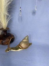 Vintage 1950s German Steiff Nelly Snail 7" Green Velvet - damaged shell no tags