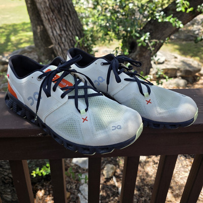 On Cloud X Low Top Lace-Up Athletic Sneaker Ivory/Flame White Orange 60-98699
