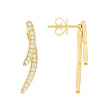 0.40 CT Diamonds 14K Yellow Gold Drop Dangling Earrings