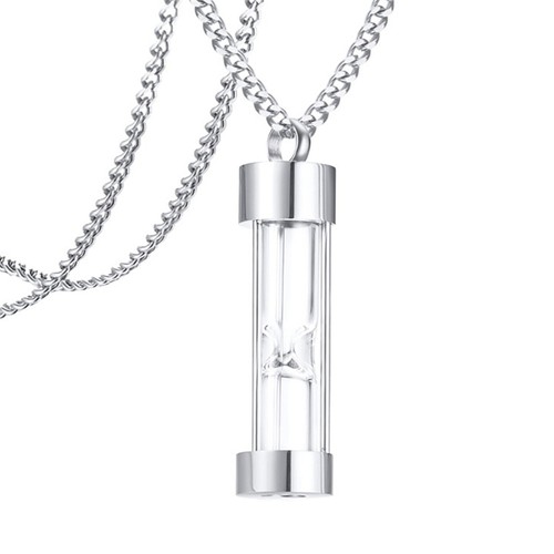 Collana Ciondolo Urna Per Ceneri In Acciaio Inox - Gioiello Memoriale Per Donna - Ricordo Indelebile
