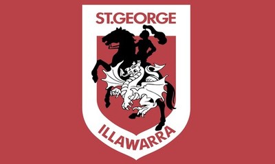 NRL St George Dragons Rugby League Flag Pole Shaft Style, 2 Grommet & 4 Grommet