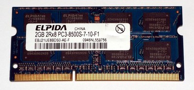 2 GB DDR3-RAM 204-pin SO-DIMM 2Rx8 PC3-8500S  'Elpida EBJ21UE8BDS0-AE-F'
