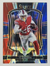 2025 Panini Select Red and Blue Prizm Shock #186 Ty Johnson Buffalo Bills
