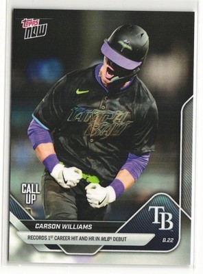 Carson Williams - 2025 MLB Topps NOW Card 593 - CALL-UP - MLB DEBUT 1st Hit & HR