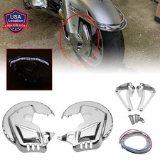 Chrome Brake Rotor Covers Wled Ring Of Fire For Honda Goldwing Gl1800 01-2014