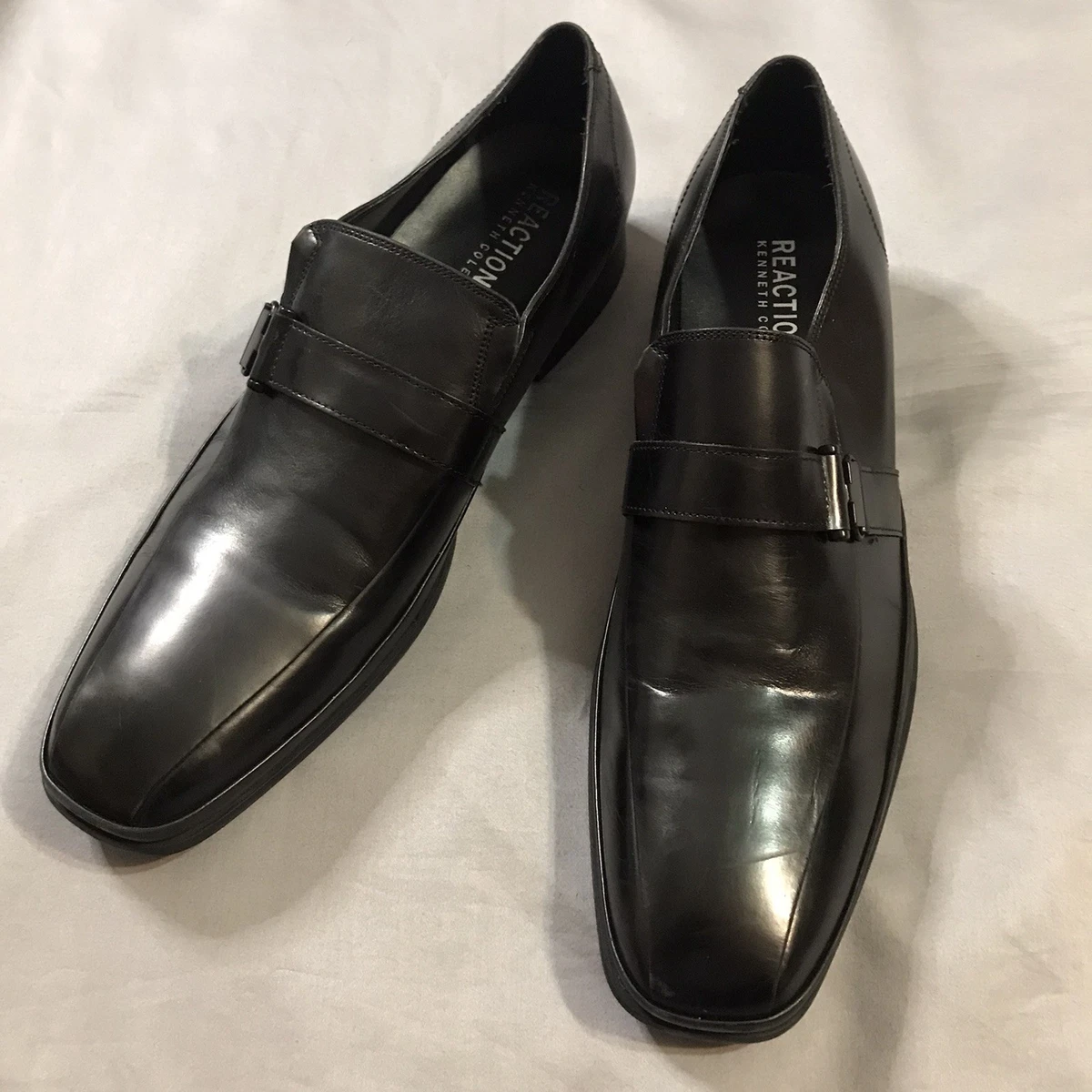 Kenneth Cole Reaction Leather Upper Black Dress Shoes for 