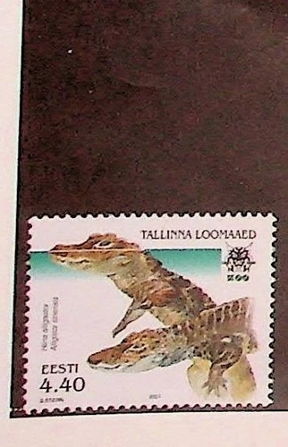 ESTONIA Sc 425 NH ISSUE OF 2001 - ZOO - ALLIGATOR - (TA62)