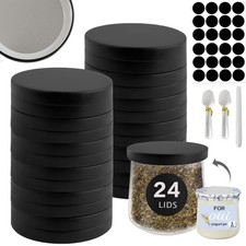 Oui Yogurt Jar Lids 24 Pack Black Metal Oui Lids for Yoplait Yogurt Container...