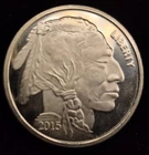 1 Troy oz Indian Buffalo .999 Fine Silver Round 2015 SilverTowne Mint (#366)