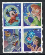 Scott 4192 95  The Art Of Disney: Magique - MNH (S / A) Bloc De 4- 41c 2007-