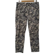 FDJ French Dressing Womens Printed Pants Size 10 Blue & White Abstract Design wo