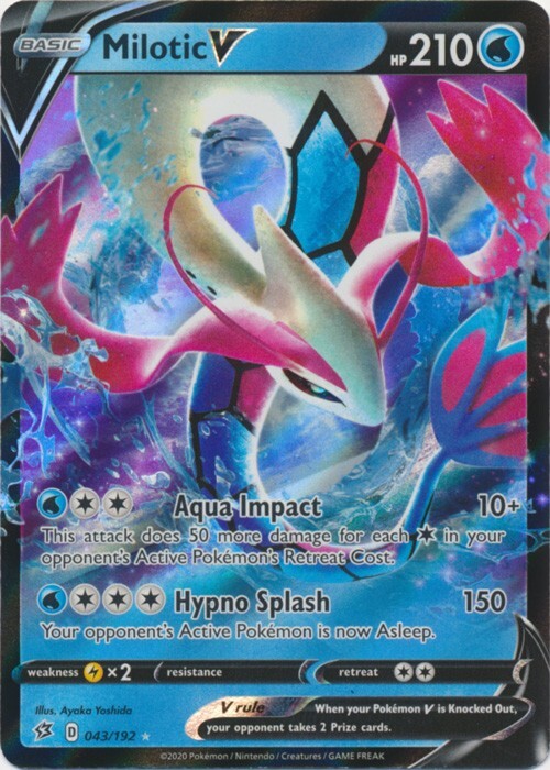 Milotic V 043/192 Ultra Rare Rebel Clash Pokemon TCG