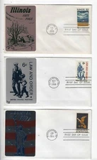 FDC's   #1339, 1343, 1344, 1356, C75   --   Sarzin