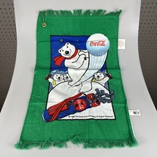 Vintage Coca-Cola Coke Golf Towel 1998 Polar Bear