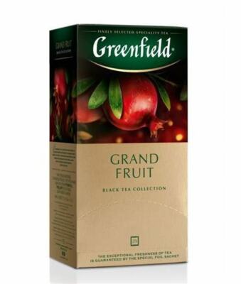 Greenfield BLACK TEA Pomegranate Grand Fruit 25 Tea Bags Made Russia RF NO GMO
