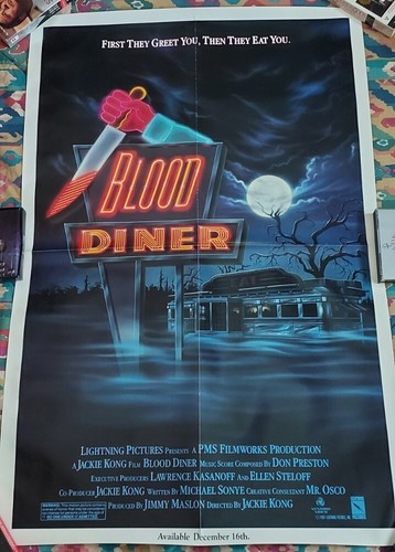BLOOD DINER Vintage 1986 One Sheet Poster Cult Horror Excellent Rare!! - Picture 2 of 7