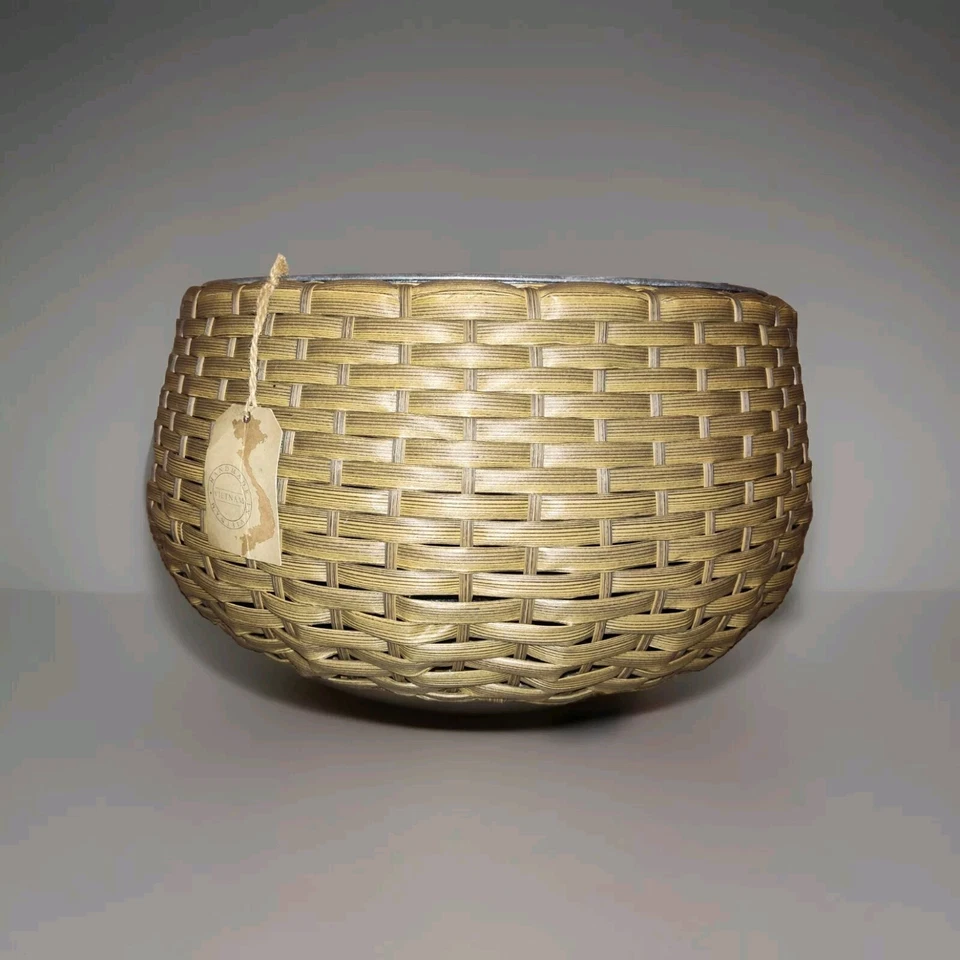 3 Artisan Resin And Galvanized Metal Planters (Handmade In Vietnam) - Image 3 of 4