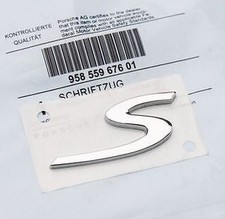 Genuine Porsche S Emblem Chrome 958-559-676-01 Genuine Porsche S Emblem Chrome 958-559-676-01